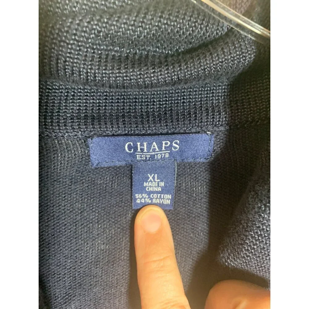 Chaps Cowl Neck Knit Sweater Women's Size XL Blue Business Casual Winter Cozy